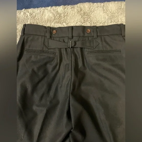 Ralph Lauren Men's Black Classic-Fit Wool Trousers Pants 35W 34L - Picture 5 of 13